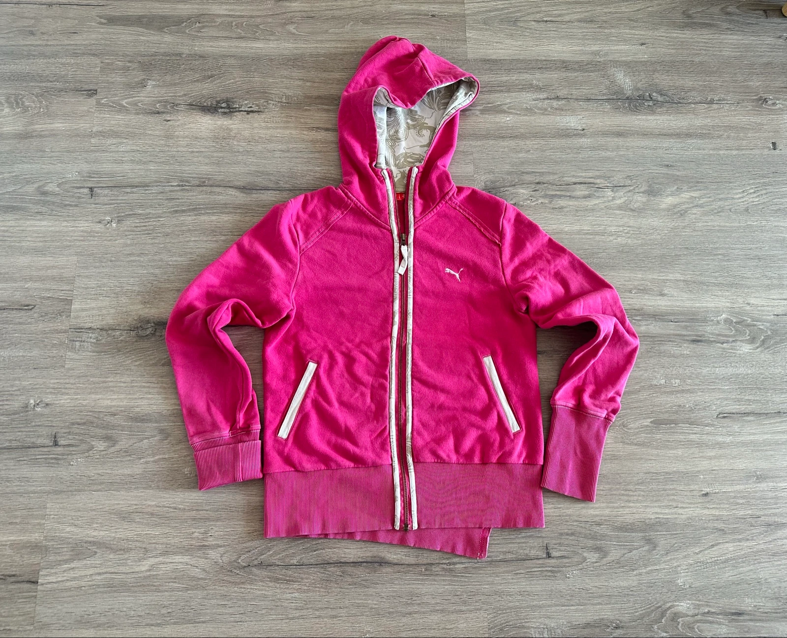 Sudadera Puma Rosa Fucsia con Capucha y Cremallera Mujer Talla S | Y2K